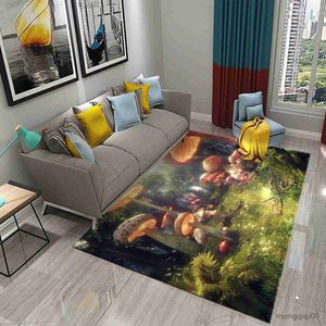 Tapijten 3D Psychedelische Paddestoel Tapijt Kleurrijke Bos Plant Tapijt voor Woonkamer Slaapkamer Decor Tapijt Badkamer Deurmat Home Decor Tapijt R230802