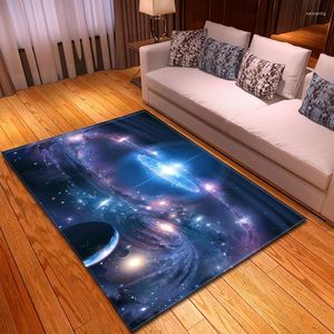 Alfombras 3D espacio estrellado cielo estampado alfombra felpudo dormitorio alfombra moderna sólida antideslizante manta sala de estar cocina decoración del hogar