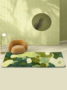 Tapis 3D stéréo mousse tapis pour salon tapis vert chambre chevet tapis de sol antidérapant moderne Shaggy tapis décor à la maison 230905
