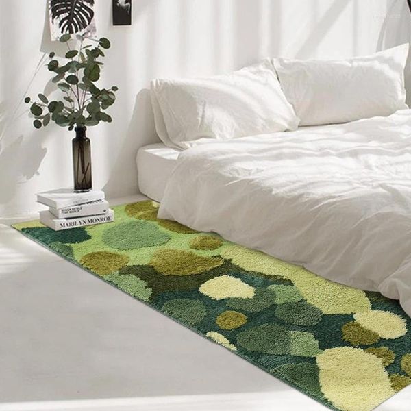 Tapis 3D stéréo mousse zone tapis pour salon vert tapis chambre chevet tapis de sol anti-dérapant moderne shaggy tapis décor à la maison