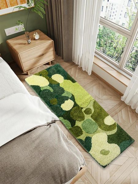 Tapis 3D stéréo mousse touffeté tapis pour salon chambre moderne vert forêt Shaggy tapis chevet tapis de sol anti-dérapant décor à la maison