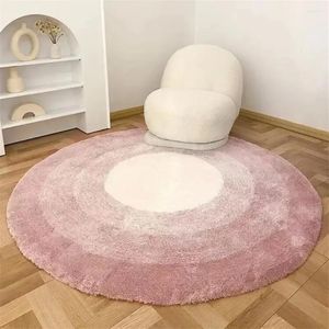 Carpets 3dpllush rond tapis salon décoration de chambre à coucher pour enfants à la chambre à coucher blanc moelleux de conception de chevet de chevet