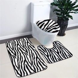 Tapis 3 pcs de salle de bain tapis de bain tapis de bain animal imprimé contour contour couvercle de couvercle de couvercle en mousse de mousse en mousse