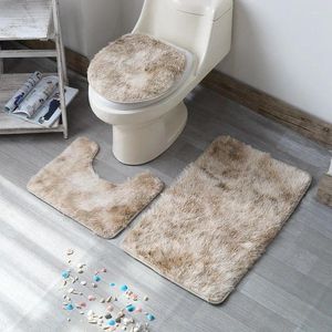 Tapijten 3 stks/set badkamer tapijt voetstuk tapijt antislip bad toiletmatten set absorberend
