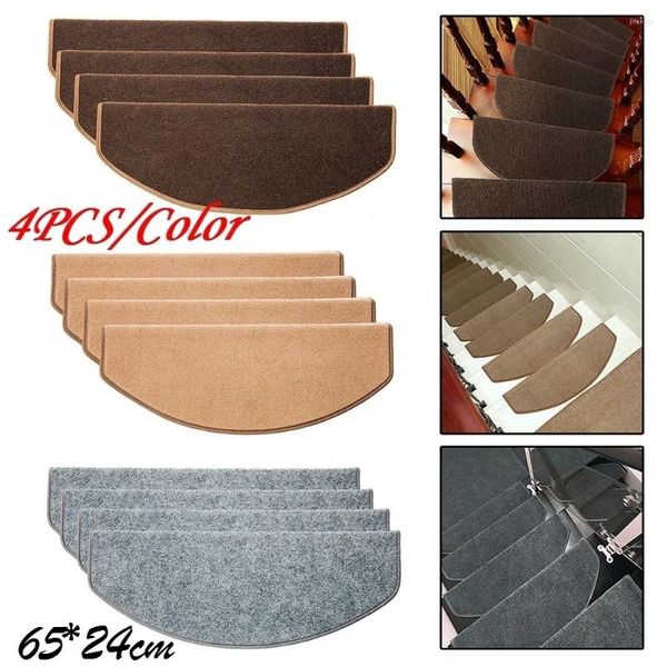 Alfombras 4 pcs/establecimiento de alfombra estatera auto adhesivo escalera de seguridad anti-deslizamiento piso tranquilo interior