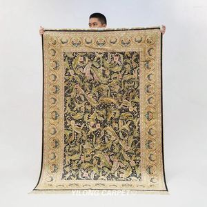 Carpets 4'x6 'Tapis de soie de soie à soute à la main