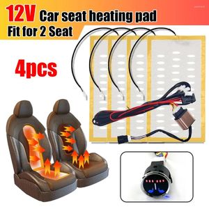 Carpets 4pcs 12V Universal Auto Auto Seat Seat Tax Tampons de chaleur Chauffage 3 Niveau Chauffage à double commutation Chauffeur à double rond avec harnais