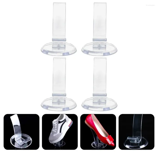 Carpets 4pcs Clear PVC Shoe Store Display Stands Sandal Sandale