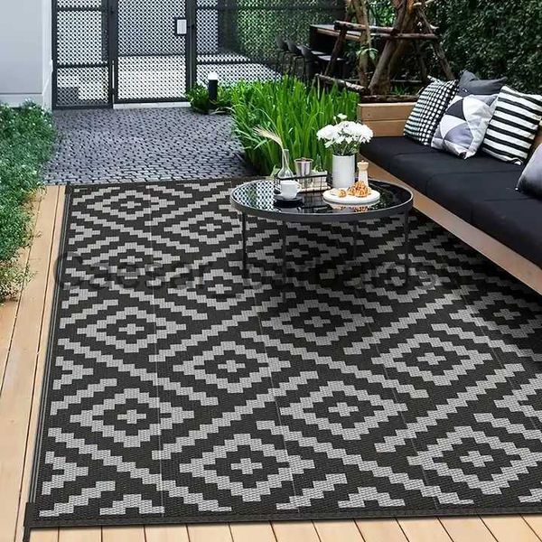 Tapis 4x6ft tapis nordique tapis de sol pour salon jardin de jardin décoration loisure extérieur camping pique-nique mat