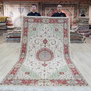Tapijten 5'x8 'Handweven wollen zijden tapijt Huismeubilair luxe oosterse tapijt (WML030)