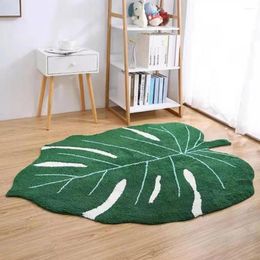 Carpets 5080cm Polyester tapis luxueux Microfibre Green Area Tapis pour salle de bain Mattes de bain mous non glissées avec feuille à la maison