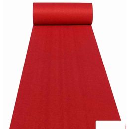 Tapis 5M 10M Mariage Allée Runner Blanc Bleu Rouge Tapis Tapis Intérieur Extérieur Mariages Partie Épaisseur2 MM3031384 Drop Livraison Accueil Dhrnh