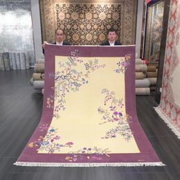 Carpets 6'x9 'Couleur claire légère faite à la main chinois en laine naturelle du tapis de tapis de tapis en laine naturelle