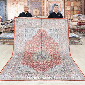 Carpets 6'x9 'Silk rouge sur le tapis du Cachemire noué à main perse du tapis (SLF184B)