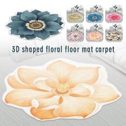 Alfombras 60 cm 3d Flor alienígena alfombra Moderna esponjosa Cocina redonda de la sala de estar decoración de la sala del piso del piso de la alfombra de peonía