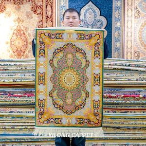Carpets 61x91cm Turkish Oriental Silk Carpet Exquis Rapis à la main en gros (TJ474A)