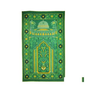 Alfombras 66.5X110Cm Alfombra de oración de fibra de poliamida Alfombra musulmana islámica Cómoda alfombra de dormitorio Manta de oración portátil Drop Delivery H Dhytw