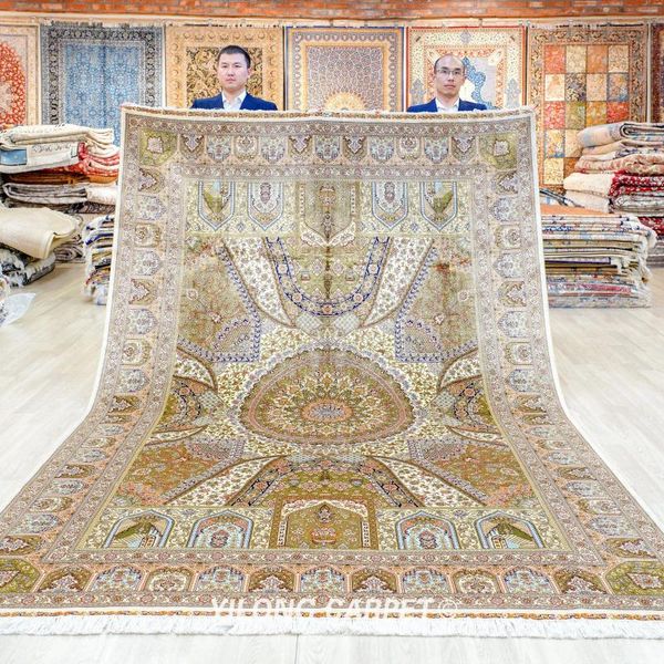 Carpets 7'x10 'Big Size Classic Living Room Tapis de soie turque beige tuige (TJ565A)