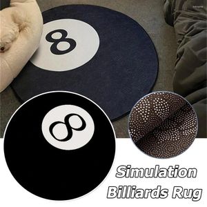 Tapijten 8 ballen tapijt ronde simulatie retro zwart nr. Biljart tapijt Anti-slip bureaustoelstoelbad Badbad Mat Kinderkamer Rugs