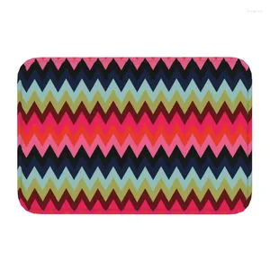 Tapijten 8 kleuren voordeurmat anti-slip indoor absorberende multicolor zigzag geometrische portier tuin garage ingang tapijt tapijt