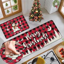Tapis 8 styles de cuisine de Noël tapis à plaid arbre neige flocon non glisser les teintes résistantes à la coloration douce et confortable