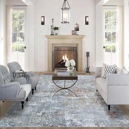 Carpets 8x10 Area Tapis pour le salon: grand tapis lavable à la machine avec support sans glissement à perte abstraite résistante à la tache