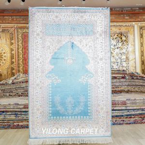 Carpets 91x152cm fait main à la main de la soie perse prie le tapis vintage de prière musulmane (HF214b)
