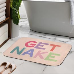 Carpets Absorbant Kids Bathhe Bathal Bath Bath Mat Get Nake Letters Anti-Slip Shower Tapis de cuisine tapis de cuisine Entrance DOORMAT