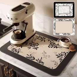 Tapijten absorberend tasje tabelgerei schotel droogmatten keuken tapijt bureau afvoerkussen niet-slip draineer placemat retro printmat