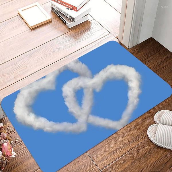 Tapis abstrait coloré mignon amour coeur bonbons rose joli paillasson tapis pour salon salle de bain cuisine anti-dérapant flanelle tapis