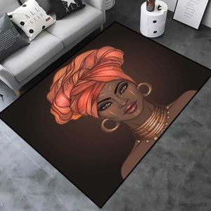 Tapis Africain Afro Filles Tapis De Sol Antidérapant Tapis pour Salon Doux Grande Taille Chambre Chevet Canapé Table Tapis R230725