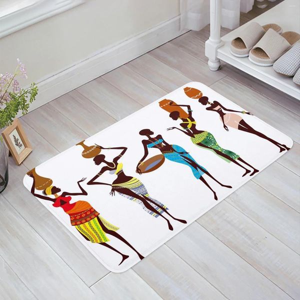 Carpets African Femmes Bouteille ethnique Blanc Portant de cuisine Couple de bain Planche de bain Maison de tapis de porte Hold Door Area Rapis Home Decor