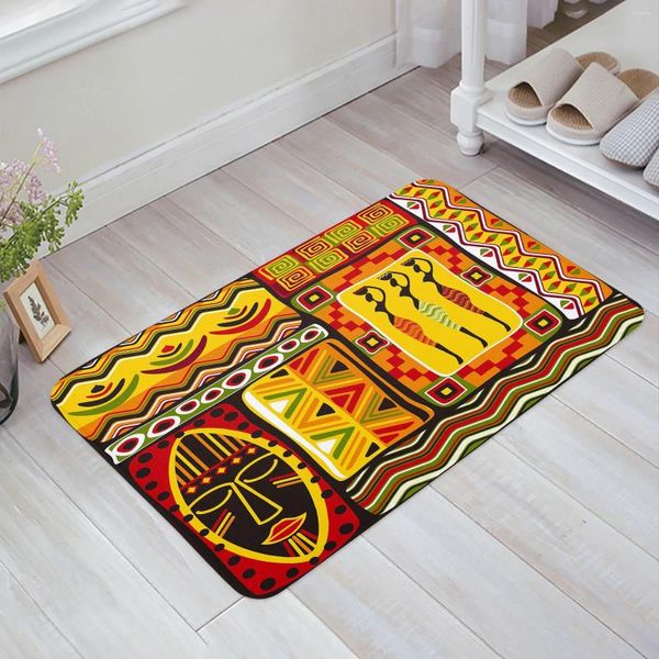 Tapis femmes africaines formes géométriques tapis de sol porte d'entrée salon cuisine tapis antidérapant tapis salle de bain paillasson décor à la maison