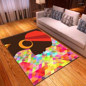 Tapis femmes africaines Portrait motif grande taille pour salon chambre Tatami Tapis chevet canapé Tapis de sol Tapis Salon Alfombra