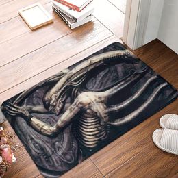 Tapis Alien Xenomorph HR Giger Paillasson Tapis Tapis Tapis Footpad Polyester Anti-slip Coussin Sol Entrée Cuisine Foot Pad