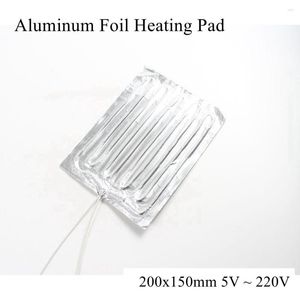 Tapijten aluminium folie verwarmingskussen 200x150mm 5V 12V 24V 220V elektrische verwarming mat plaat plaat lijm waterdichte 3D -printer koelkast