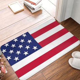 Alfombras Bandera americana Felpudo Alfombra Alfombra Mat Footpad Poliéster Antideslizante Durable Frente Sala Pasillo Cocina Dormitorio Balcón Aseo