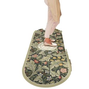 Carpets American Green Luxury Water Absorbant Anti Slip Huile non lavage Scratchable and Dirty Special Diatom Mud Kitchen Mat Mat de sol H240517