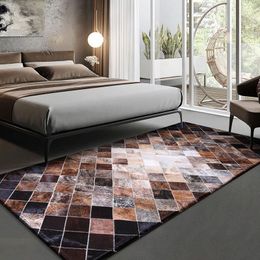 Carpets Style American authentique Tapis de coureur de patchwork à la vache de vache en couleur brune en cuir en cuir tapis de tapis décoratif tapis décoratif