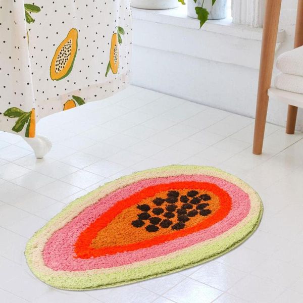 Alfombras con forma de fruta de animales, alfombrilla de suelo de dibujos animados para niños, alfombrillas antideslizantes para baño, alfombrilla para entrada de sala de estar, almohadilla para pies, cosas útiles para el hogar