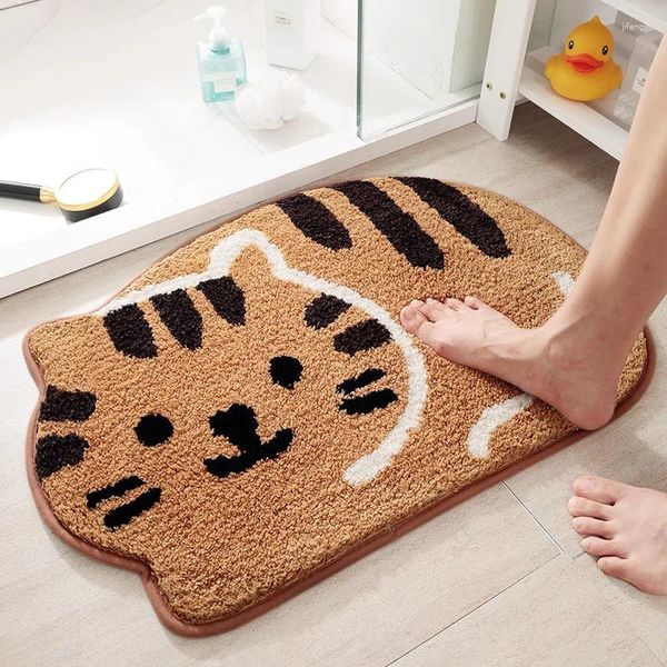 Tapis en forme d'animal pour salon ménage absorbant antidérapant tapis de salle de bain chambre cuisine tapis décoration