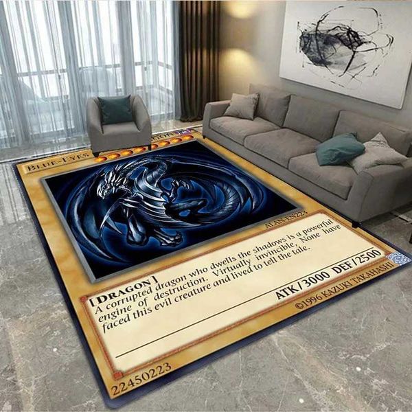 Alfombras Alfombra de Anime de Gran tamaño Yu-Gi-Oh Monster Card Sala de Estar Dormitorio sofá Puerta Mat Alfombra Decorativa Alfombra Antideslizante para niños