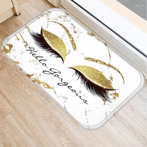 Carpets Anti-slip Absorbing Water Bath Mat Cartoon Carton Eyelash Salle Bathroal Kitchen Bedroon Floor Entrance Kids Prayer