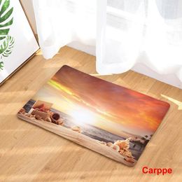 Tapis Antidérapant Tapis De Sol Tapis Étoile De Mer Plage Paysage Impression Paillasson Pour Salle De Bains Cuisine Tapis D'entrée Décoration De La Maison 40x60 50x80cm1