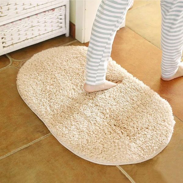 Tapis de sol antidérapants, pour porte moelleuse, de chevet, pour salon, salle de bain, en peluche, décoration de Chambre à coucher