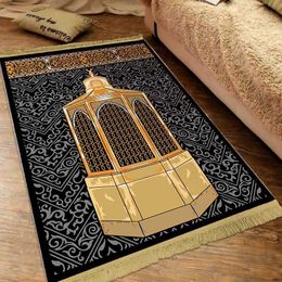 Tapis Tapis de prière de Style musulman arabe 80x120CM, décor de chambre à coucher, tapis islamique doux avec glands, tapis de porte de prière turc Qibla W0325