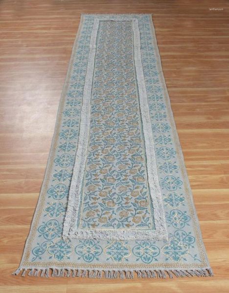 Tapis Zone Tapis Maison Tapis de Sol Tapis de Coureur Floral Main Bloc imprimé Coton 2,6 x 8 Pieds