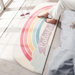 Alfombra de alfombras Muebles de alfombra creativa Curvado de caricatura Velvet de cordero largo Tapetes de puerta absorbente sin desliz