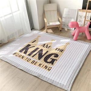 Carpets Arrivée Nordic Cartoon Children's Game Carpet Crawling Mat Yoga Tapis Kitchet Entry Couverture Coton rembourré sans glissement