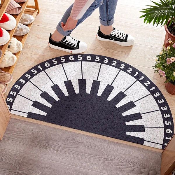 Tapis arrivent Piano Tone demi-cercle boîtier tapis sol salle de bain porte entrée tapis antidérapants anti-poussière imperméable tapis